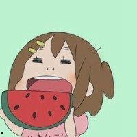 动画头像女吃瓜,动画美女的甜蜜吃瓜时光